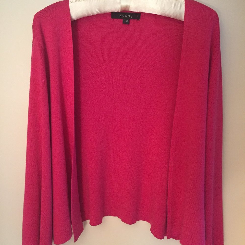 EVANS Pink Knit Open Cropped Cardigan